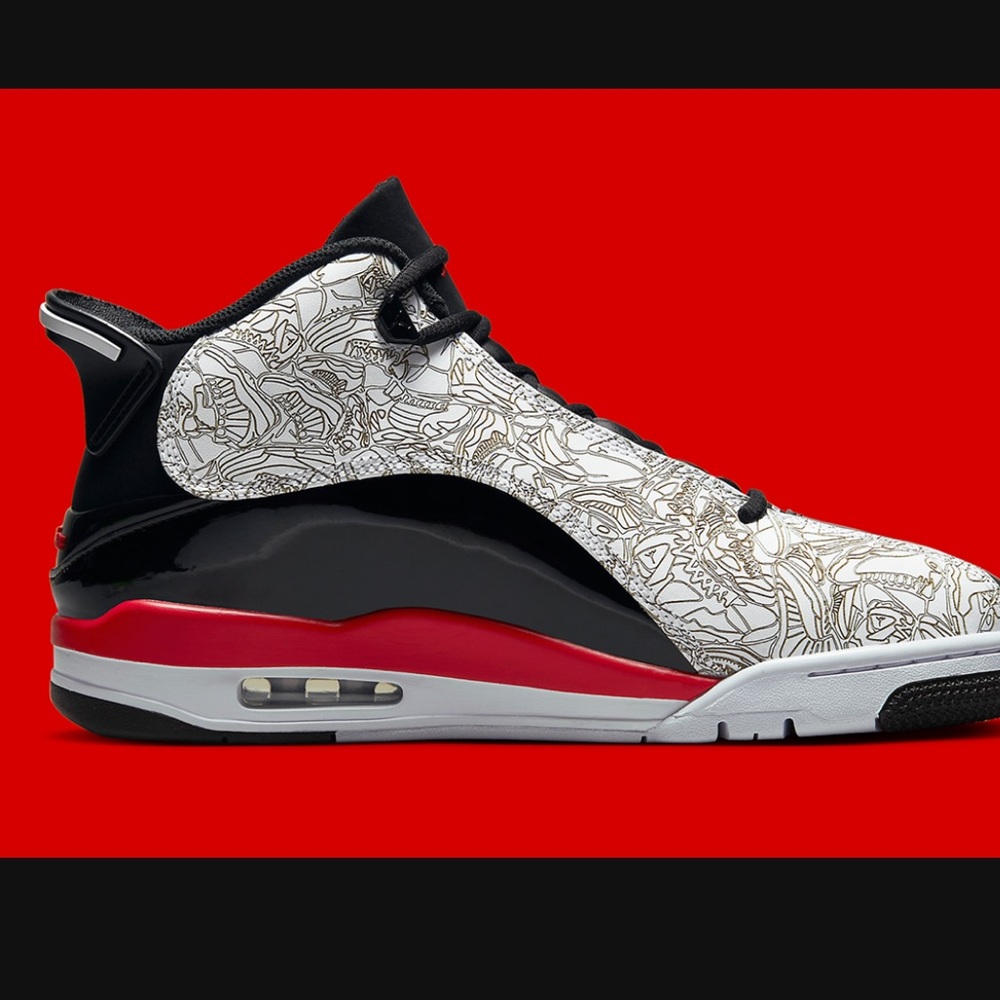 Nike Jordans for Kids-Black and Red Graphic Sneakers